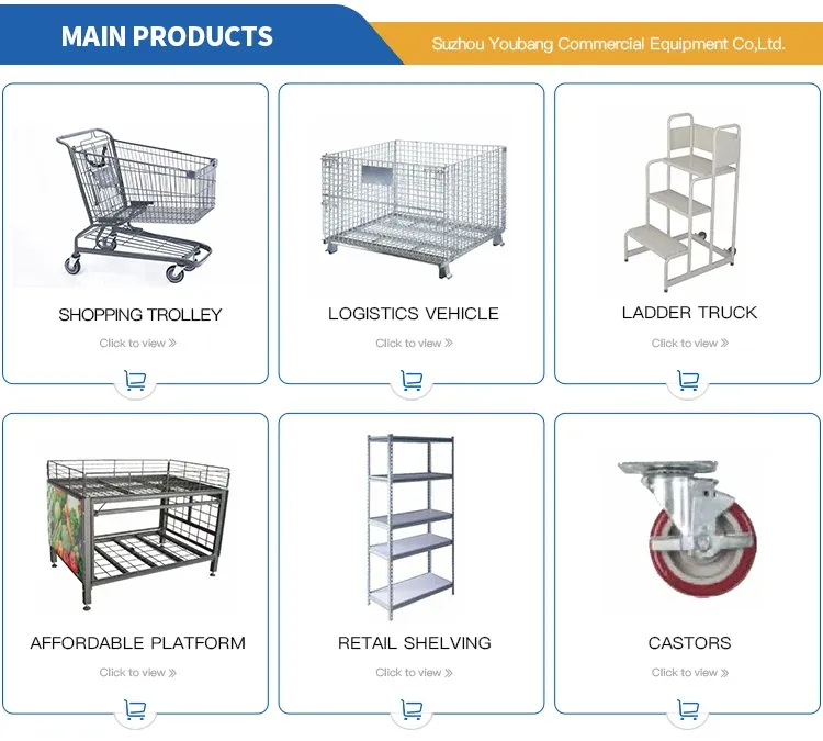 Metal Supermarket European Style Shopping Trolley Carts detail 5