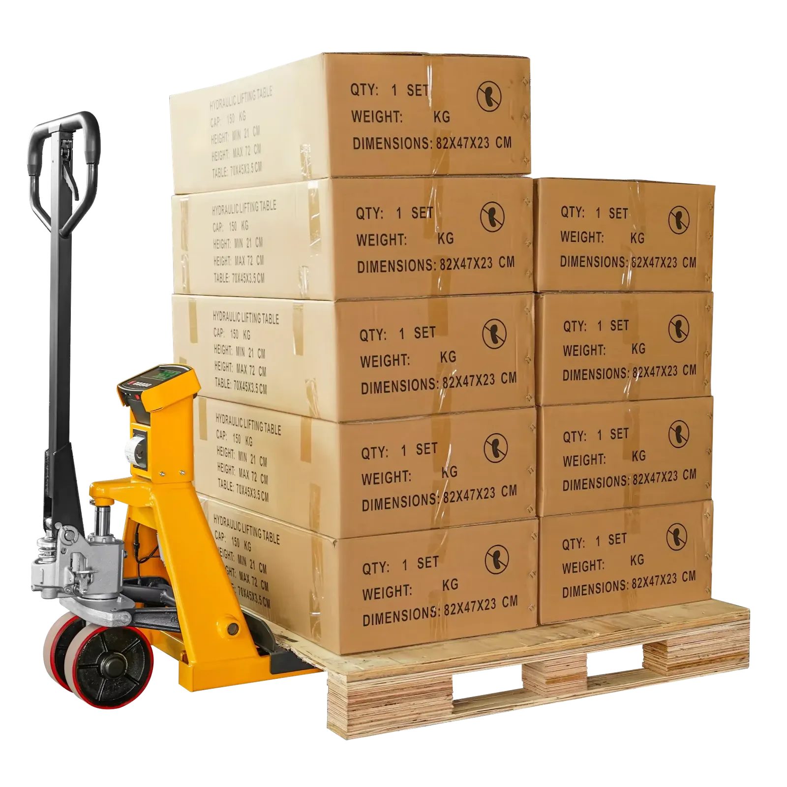 2000 to 2500 kg Hand Pallet Truck Weighing Scale, Forks 1150 to 1220 mm