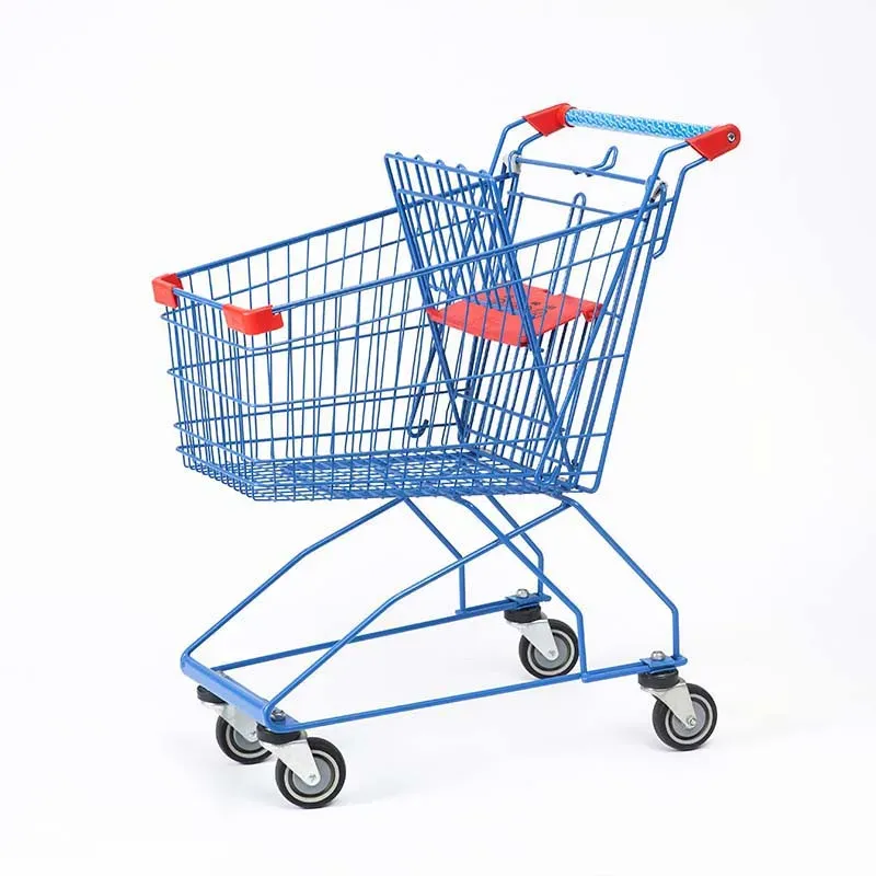 120 L Steel Chrome Plated Asian Style Supermarket Shopping Trolley