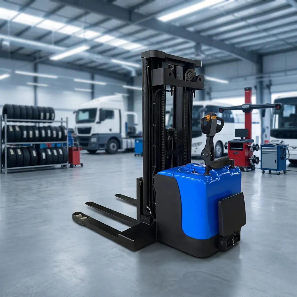 3 Ton Fully Electric Pallet Stacker Straddle Leg Forklift 3000 kg photo 1