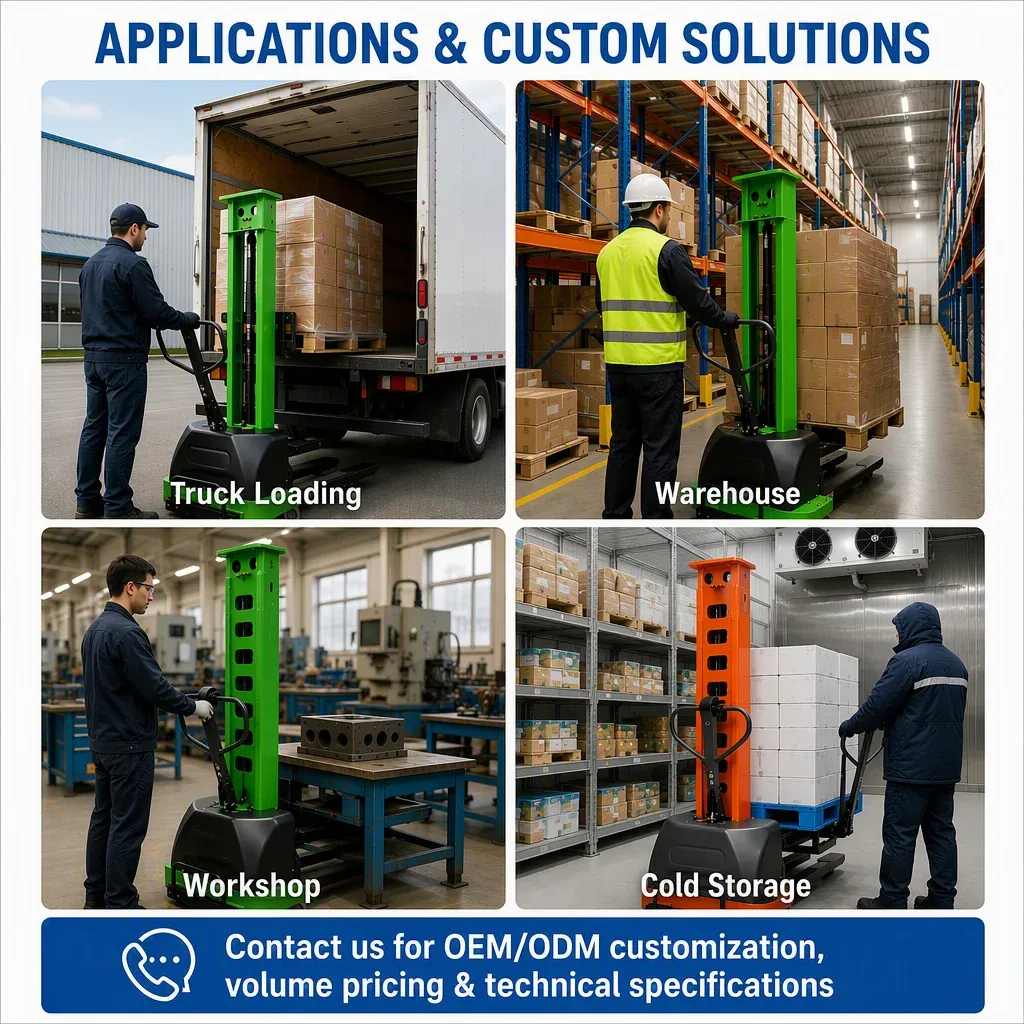 Full Electric Self-Lifting Pallet Stacker 1000 kg