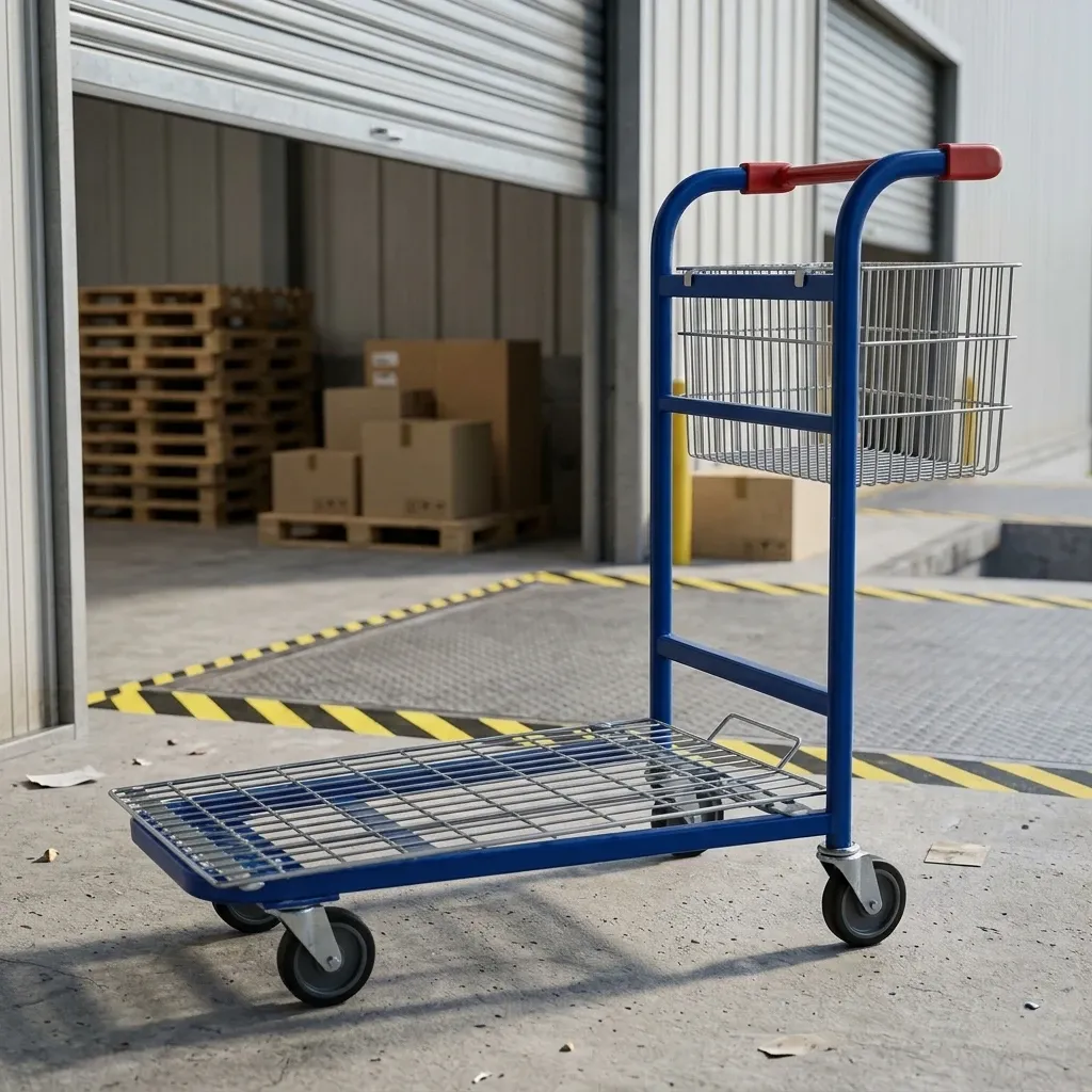 Heavy-Duty Wire Basket Picking Cart, 1105 × 575 × 1125 mm