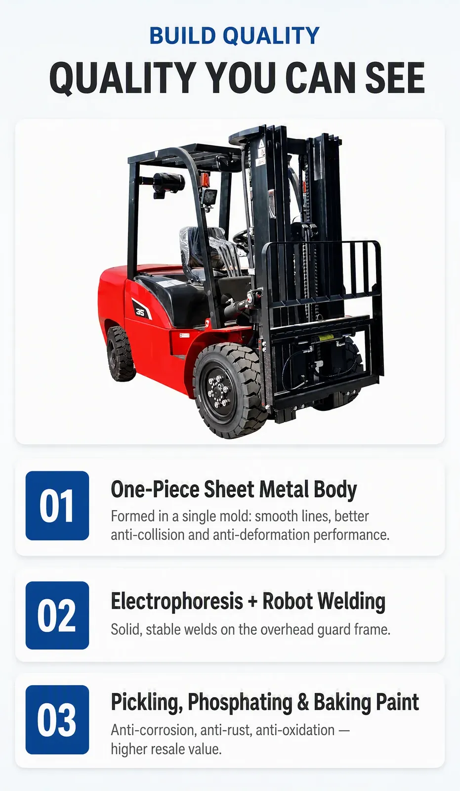 Forklift 3.5 Ton Diesel Internal Combustion 4650 kg detail 9