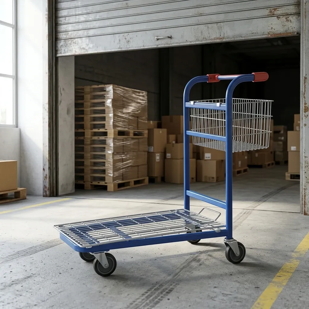 Heavy-Duty Wire Basket Picking Cart, 1105 × 575 × 1120 mm
