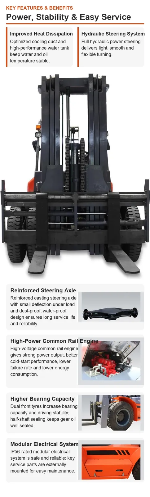 Diesel Forklift 12 Ton Yard detail 1