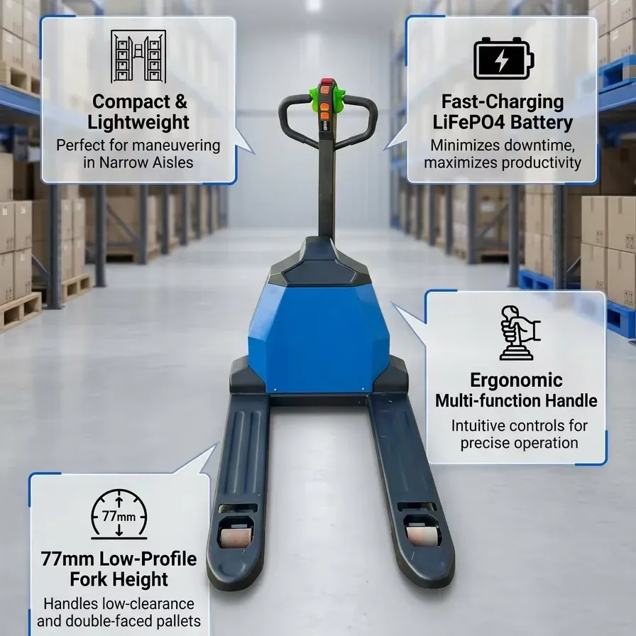 ELEP-15 20YLI DC15 20 Full Electric Pallet Truck Lithium